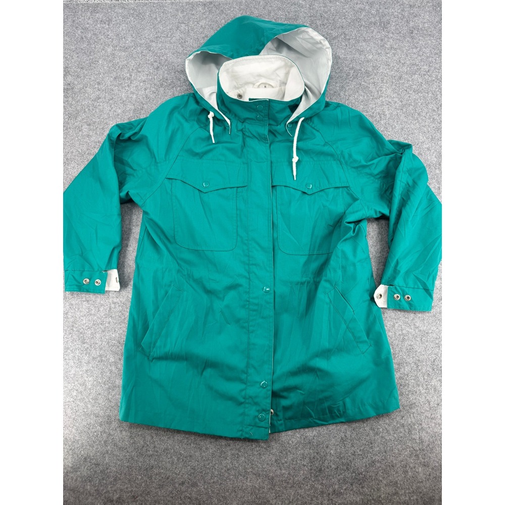 Vintage Chance Encounters Teal Green Hooded Windbreaker Jacket Mens Small‎